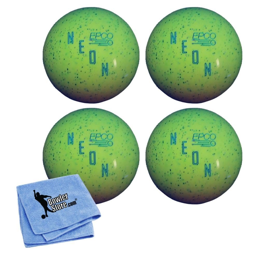 Bowlerstore Products EPCO Neon Candlepin Bowling Ball- Neon Green (4 1/2 inch- 2lbs. 6oz.) 4 Balls
