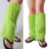 Jesscasday Leg Warmer Women Faux Furs Fuzzy Long Boots Shoes Cuffs Cover Warm Furry Costume view 2