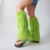 Jesscasday Leg Warmer Women Faux Furs Fuzzy Long Boots Shoes Cuffs Cover Warm Furry Costume view 4