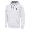 Antigua Men's White Minnesota Vikings Brushed Carbon Victory Pullover Hoodie view 2