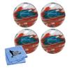 Bowlerstore Products EPCO Candlepin Bowling Balls - Marbleized - Turquoise, Orange & White (4 1/2 inch- 2lbs. 7oz.) 4 Balls