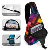 DWVTMNS Chest Bag Bold Color Blocks Printed Front Chest Pack Crossbody Pack for Hikingcycling Shopping Mountain Climbing view 4