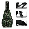 DWVTMNS Chest Bag Green Camouflage Printed Front Chest Pack Crossbody Pack for Hikingcycling Shopping Mountain Climbing view 3