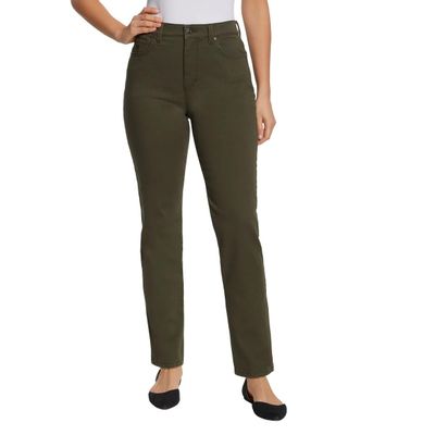 Gloria Vanderbilt Ladies Amanda Stretch Denim Jeans for Women, Tapered Womens Pants, Mom Jeans, Ladies Pants - Green 4 Short