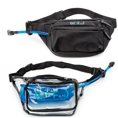 HY-FAN Handy On-The-Go Hydration Water - Repellent Malecon Premium Pack, Includes Magnetic Tube Holder and Extra-Wide Comfort Strap, and Clear Clarity Pack, 17 Fluid Ounce Capacity (1, Black, 1, Clear