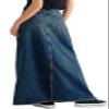 chouyatou Women's Vintage A-Line Frayed Maxi Denim Skirt Distressed High Waist Long Jean Skirt (Large, Dark Blue) view 2