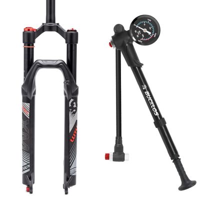 BUCKLOS 27.5inch MTB QR Manual Air Suspesion Fork & Bike Shock Pump for Front Air Suspension Fork Rear Shocks Bicycle Tire Pump
