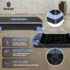 Aerobic Stepper Set with Dumbbells & Measuring Tape, Adjustable Height 2 Level Risers Workout Exercise Step Platform, Blue Black, the Ultimate Gift for a Joyful Holiday and Merry Christmas view 4