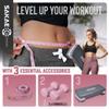 Aerobic Stepper Set with Dumbbells & Measuring Tape, Adjustable Height 2 Level Risers Workout Exercise Step Platform, Pink Grey, the Ultimate Gift for a Joyful Holiday and Merry Christmas view 2