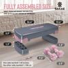 Aerobic Stepper Set with Dumbbells & Measuring Tape, Adjustable Height 2 Level Risers Workout Exercise Step Platform, Pink Grey, the Ultimate Gift for a Joyful Holiday and Merry Christmas view 3