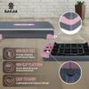 Aerobic Stepper Set with Dumbbells & Measuring Tape, Adjustable Height 2 Level Risers Workout Exercise Step Platform, Pink Grey, the Ultimate Gift for a Joyful Holiday and Merry Christmas view 4
