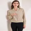 Allegra K Women's Jacket Zip Up Coat Long Sleeve Outerwear Casual Lightweight Top X-Small Champagne view 3