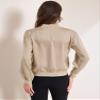 Allegra K Women's Jacket Zip Up Coat Long Sleeve Outerwear Casual Lightweight Top X-Small Champagne view 4