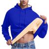 XUNRYAN Hoodies for Men Heavyweight Fleece Sweatshirt Thick Pullover Warm Hooded Sherpa Jackets Long Sleeve Shirts Outerwear view 1