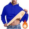 XUNRYAN Hoodies for Men Heavyweight Fleece Sweatshirt Thick Pullover Warm Hooded Sherpa Jackets Long Sleeve Shirts Outerwear view 2