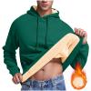 XUNRYAN Hoodies for Men Heavyweight Fleece Sweatshirt Thick Pullover Warm Hooded Sherpa Jackets Long Sleeve Shirts Outerwear view 2