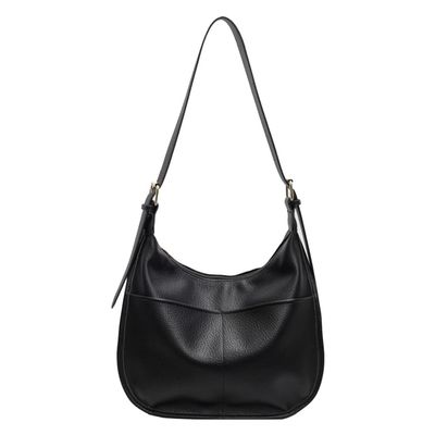 ALINUOYQ Crossbody Bag for Men Women Adjustable Strap Hobo Bag PU Leather with Multi-Pockets Messenger Bag Zipper Underarm Bag for Work Travel (Black)