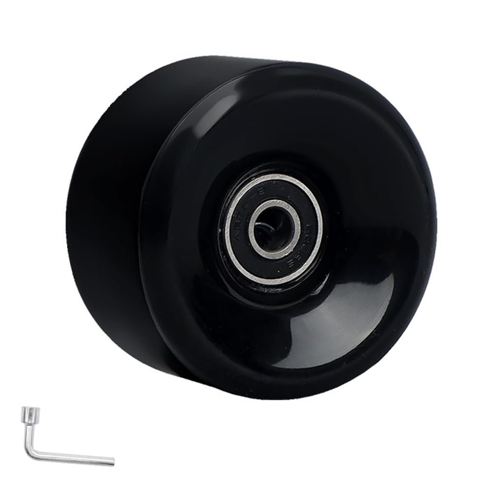 78A 65mm Quad Roller Skate Wheels with ABEC-9 Bearings Installed for Double Row Skating Quad Skates Accessories and Skateboard Outdoor Indoor (Black,1)