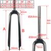 BSFHQS Mountain Bikes Fork 26in 27.5in 29in 29L Full Carbon Fiber Bike Rigid Fork 1-1/8'' Straight Tube 1-1/2''Tapered Tube Bike Hard Fork Disc Brake Bikes Front Fork 9*100mm QR(Matte black A,STRAIGHT view 2