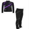 Jowowha Kids Girls Ice Figure Skating Training Suit Rhinestone Long Sleeve Jacket Coat with Leggings Set Purple 6 Years view 2
