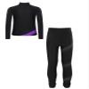 Jowowha Kids Girls Ice Figure Skating Training Suit Rhinestone Long Sleeve Jacket Coat with Leggings Set Purple 6 Years view 3