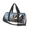 Gym Bags Small Christmas Winter Happy Scene Duffel Bag Overnight Bag with Shoe Compartment Carryon Bag for Men Women view 2