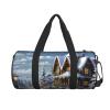 Gym Bags Small Christmas Winter Happy Scene Duffel Bag Overnight Bag with Shoe Compartment Carryon Bag for Men Women view 3