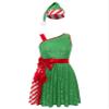 Moggemol Christmas Santa Claus Costume for Women Sequins Dance Dress with Santa Hat Xmas Party Outfit Dancewear Green X-Large view 3