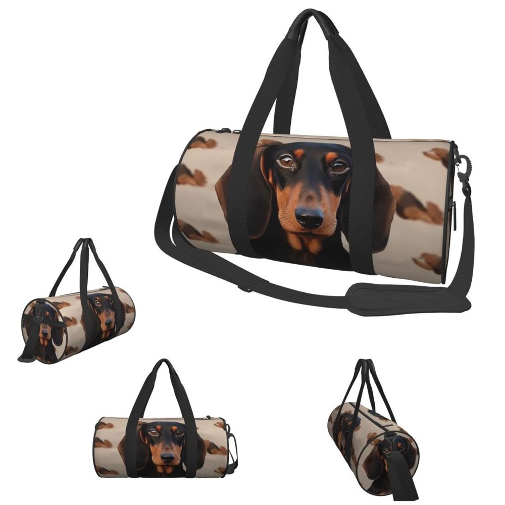 Gym Bags Small Dachshund Dog Duffel Bag Overnight Bag with Shoe Compartment Carryon Bag for Men Women