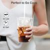 Dealusy 100 Pack - 24 oz Clear Plastic Cups with Lids and Straws view 4