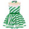 Moggemol Women Christmas Candy Cane Dance Costume Sleeveless Striped Mesh Ballet Tutu Figure Skating Dance Dress Green Large view 3