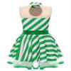 Moggemol Women Christmas Candy Cane Dance Costume Sleeveless Striped Mesh Ballet Tutu Figure Skating Dance Dress Green Large view 4