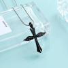 AIWENXI Cross Wing Cremation Jewelry Urns Necklaces for Ashes Memorial Ash Holder Pendant Keepsakes Urns Necklaces Jewelry for Men Women view 3