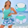 ANFILIA Two Piece Tankini Bathing Suits for Women Padded Swim Top with Swim Skirt Tummy Control Swimsuits Swimwear view 2
