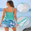 ANFILIA Two Piece Tankini Bathing Suits for Women Padded Swim Top with Swim Skirt Tummy Control Swimsuits Swimwear view 4