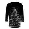 2024 Christmas Shirts for Women Christmas Tree T-Shirts Xmas Gifts 3/4 Length Sleeve Tops Graphic Tees Tunic Pullover view 4