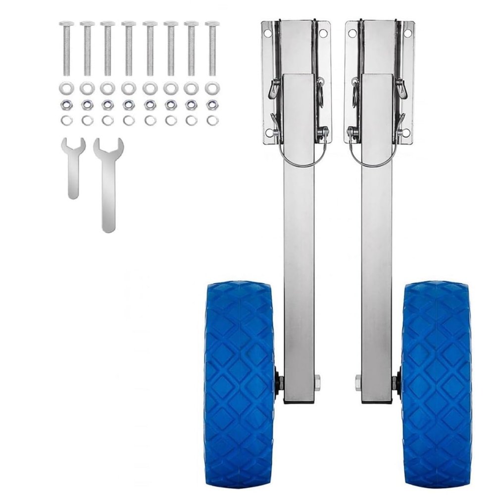 ZHAIUPON 10" Stainless Steel Boat Launching Wheels, 350 LBS Load for Inflatable, Rowing & Sailing Vessels