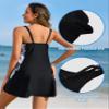 ANFILIA Two Piece Tankini Swimsuits for Women Printed Tankini Top with High Waisted Swim Skirt Tummy Control Bathing Suit view 4