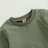 Tiacham Tiaham Baby Boy Clothes Girl Outfits Fashion Sweatshirt Sweat Pant Kids Toddler Tops Pant Sets (Olive Green, 0-6 Months) view 4