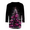 2024 Christmas Shirts for Women Christmas Tree T-Shirts Xmas Gifts 3/4 Length Sleeve Tops Graphic Tees Tunic Pullover view 4