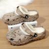 SECHRITE Men's Fur Lined Clogs Winter Fuzzy Slippers Wide Width Slip on Mules Cushion Footbed Warm Home House Sandals with Adjustable Back Strap Outdoor Rubber Mules Removable Fleece Lining Khaki 44 view 3