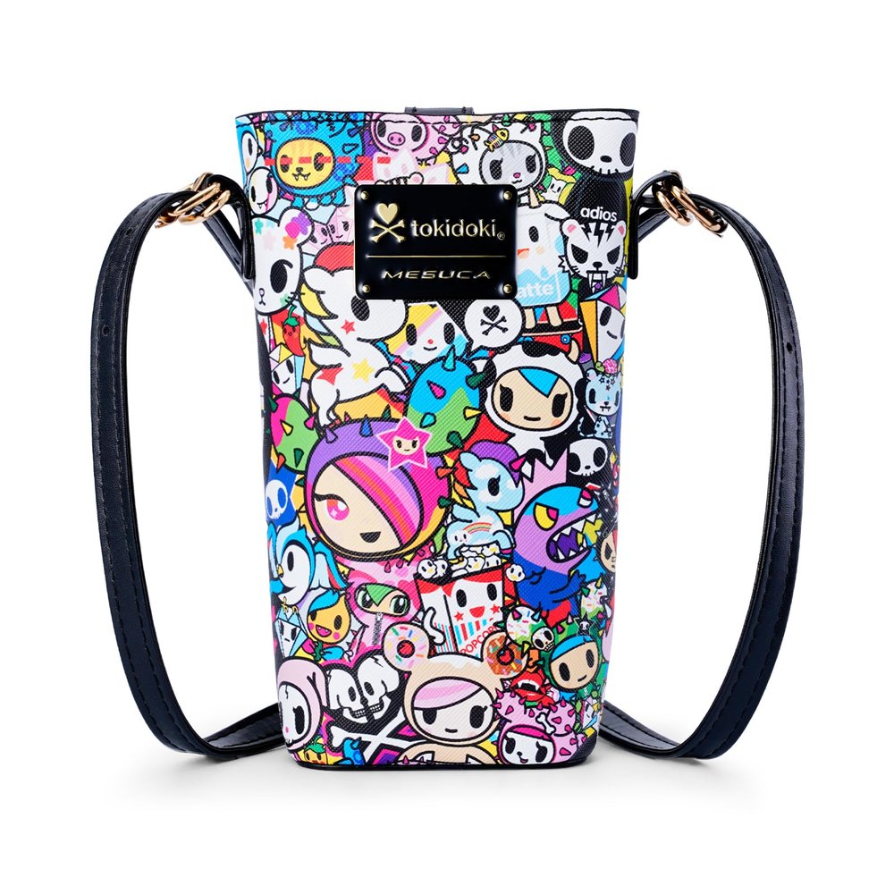 MESUCA Tokidoki PU Leather Crossbody Purse, Unicorno Button Cell Phone Bag for Women Mini Shoulder Purse Wallet Smart Phone Pocket with Credit Card (Color)
