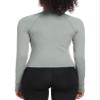 CADMUS Butterluxe Women's Workout Jackets Long Sleeve Full Zip Sportswear Crop Tops with Thumb Holes for Running, Yoga, Athletic, 42, Grey,Medium view 2