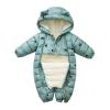 AIMAOMI Newborn Snowsuit Baby Winter Snowsuit Coat Romper Outwear Hooded Footie Toddler Girl (Green, 0-3 Months) view 1