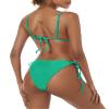 ZAFUL Women's Triangle Bikini Floral String Bikini Set Two Piece Swimsuit Bathing Suits (1-Grass Green, S) view 2