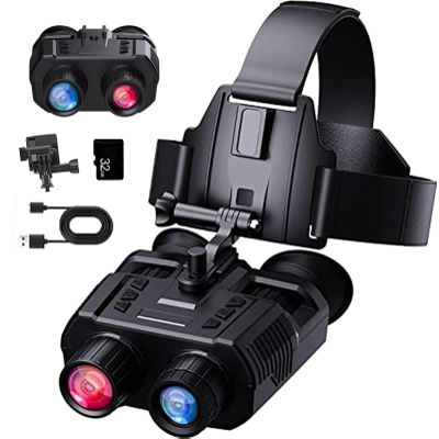 WGFXYBFY NV8000 4K Night Vision Binoculars with 3D Vision Effect, Rechargeable Night Vision Goggles for Adults 7-Level Infrared 8X Digital Zoom, Helmet-Mounted Night Vision