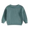 Karwuiio Toddler Baby Girl Boy Knit Sweater Round Neck Long Sleeve Pullover Sweatshirt Fall Winter Clothes (Lake Green, 12-18 Months) view 1