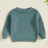 Karwuiio Toddler Baby Girl Boy Knit Sweater Round Neck Long Sleeve Pullover Sweatshirt Fall Winter Clothes (Lake Green, 12-18 Months) view 2