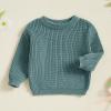 Karwuiio Toddler Baby Girl Boy Knit Sweater Round Neck Long Sleeve Pullover Sweatshirt Fall Winter Clothes (Lake Green, 12-18 Months) view 3
