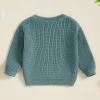 Karwuiio Toddler Baby Girl Boy Knit Sweater Round Neck Long Sleeve Pullover Sweatshirt Fall Winter Clothes (Lake Green, 12-18 Months) view 4